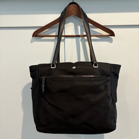 Kate Spade Jae Tote Bag Black Large Microfiber Versatile Classic Career Office